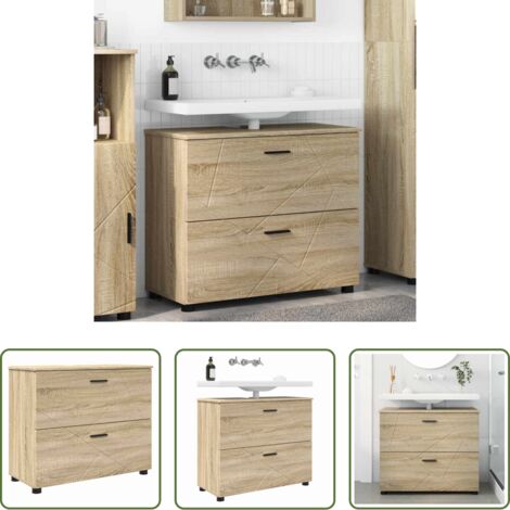 vidaXL Armadio da bagno con cassetto -  Mobile da Bagno con cassetto Rovere Sonoma 76,5 x 35 x 64 cm