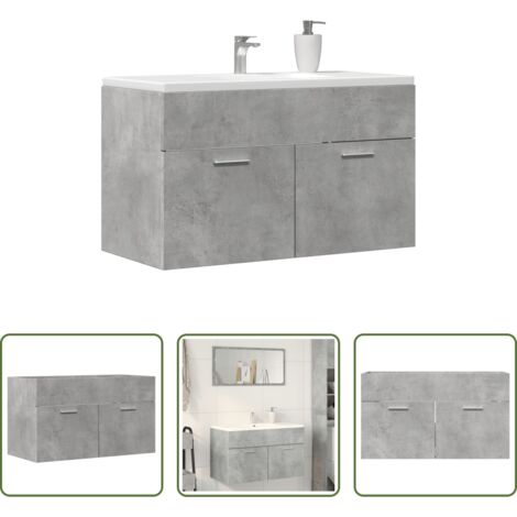 vidaXL Armadio da bagno -  Mobile Lavabo Bagno Grigio Cemento 90x38,5x46 cm Multistrato
