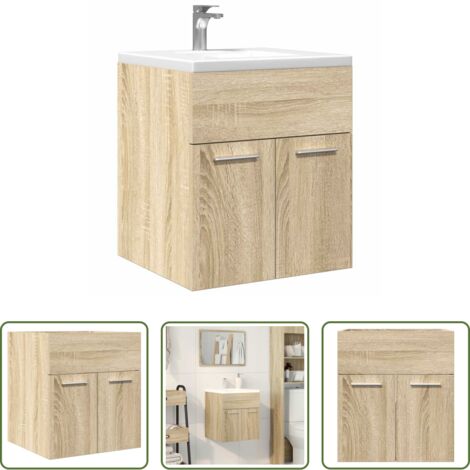 vidaXL Armadio da bagno -  Mobile Lavabo Bagno Rovere Sonoma 41x38,5x46 cm in Truciolato