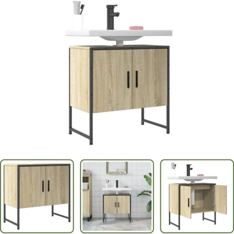 vidaXL Armadio da bagno -  Mobile Lavabo Bagno Rovere Sonoma 60x33x60 cm Legno Multistrato
