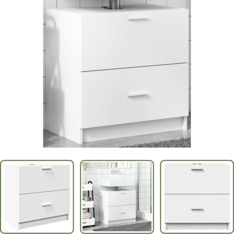 vidaXL Armadio da bagno -  Mobile Lavabo Bianco 59x37x59 cm in Truciolare