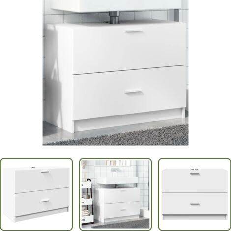 vidaXL Armadio da bagno -  Mobile Lavabo Bianco 78x37x59 cm in Truciolare