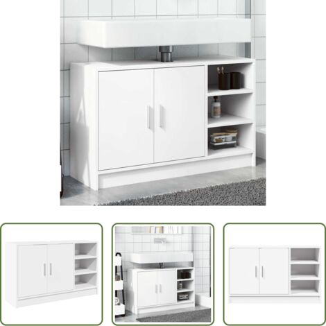 vidaXL Armadio da bagno -  Mobile Lavabo Bianco 90x29x55 cm in Truciolato