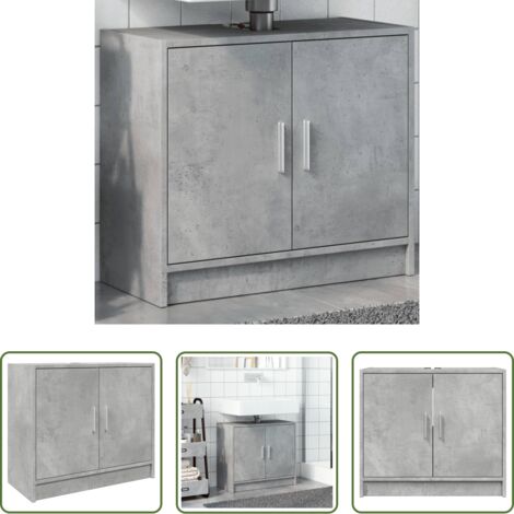 vidaXL Armadio da bagno -  Mobile Lavabo Grigio Cemento 63x29x55 cm in Legno Multistrato