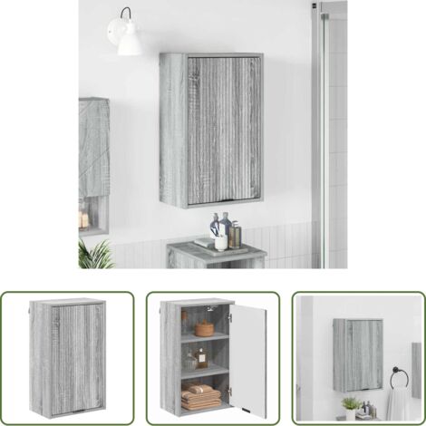 vidaXL Armadio da bagno moderno -  Mobile da Bagno con porta Grigio Sonoma 39 x 23,5 x 65 cm