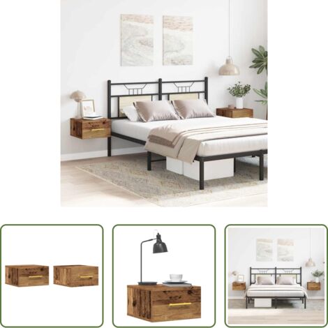 vidaXL Armadio da camera da letto -  Armadio da Notte 2 pcs Legno vecchio 35 x 35 x 20 cm