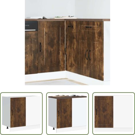 vidaXL Armadio da cucina -  Base da Cucina Kalmar Rovere Fumo in Legno Multistrato