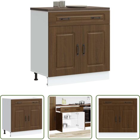vidaXL Armadio da cucina -  Base da Cucina Kalmar Rovere Marrone in Legno Multistrato