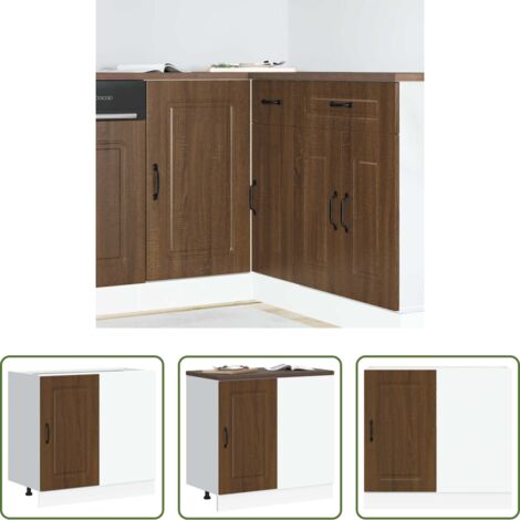 vidaXL Armadio da cucina -  Base da Cucina Kalmar Rovere Marrone in Legno Multistrato