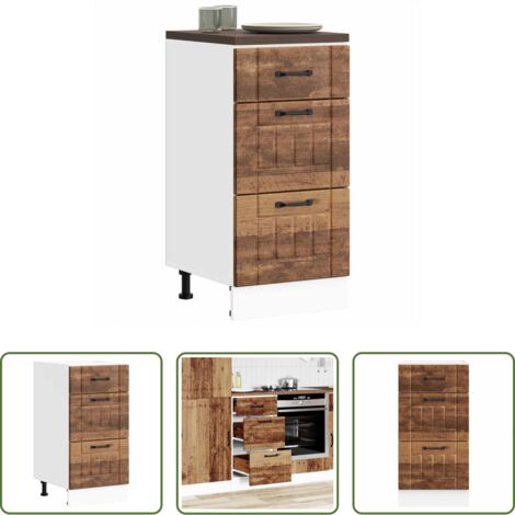 vidaXL Armadio da cucina -  Base da Cucina Lucca Legno Antico in Legno Multistrato