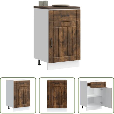 vidaXL Armadio da cucina -  Base da Cucina Lucca Rovere Fumo in Legno Multistrato