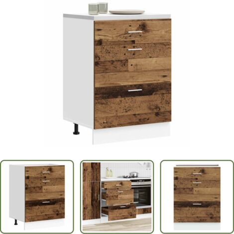 vidaXL Armadio da cucina -  Base da Cucina “Lyon” Legno Vecchio in Legno Multistrato