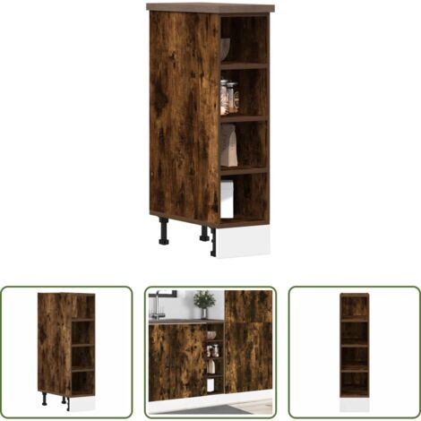 vidaXL Armadio da cucina con ripiano -  Armadio Inferiore “Riga” Rovere Fumo 20x44,5x81,5 cm