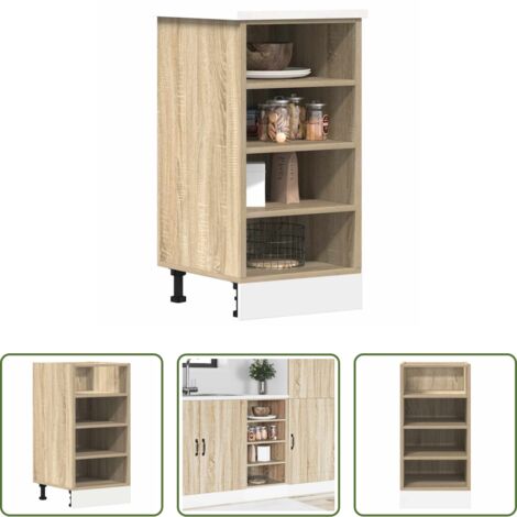 vidaXL Armadio da cucina con ripiano -  Armadio Inferiore “Riga” Rovere Sonoma 40x44,5x81,5 cm