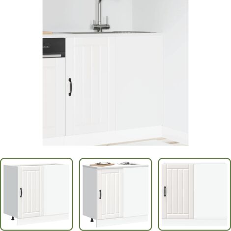 vidaXL Armadio da cucina in legno -  Mobile base da cucina Lucca Bianco in Legno Multistrato