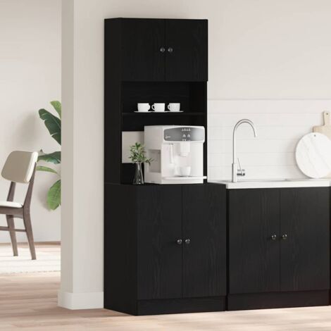 vidaXL Armadio da cucina in rovere nero, 60x50x180 cm, legno ingegnerizzato