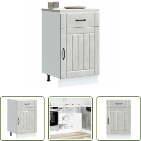 vidaXL Armadio da cucina in truciolato -  Base da Cucina Lucca Grigio Cemento in Legno Multistrato