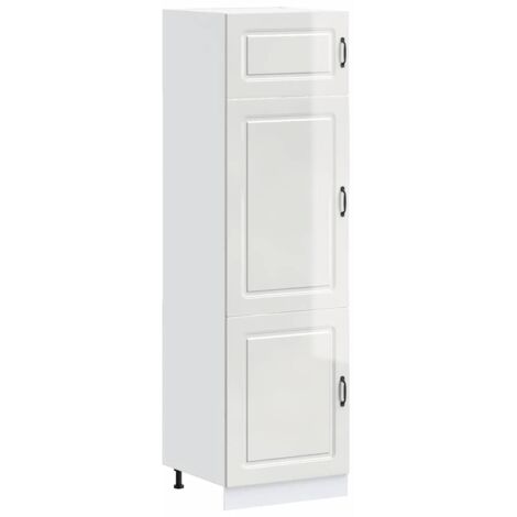 vidaXL Armadio da Cucina Kalmar Bianco Lucido in Legno
