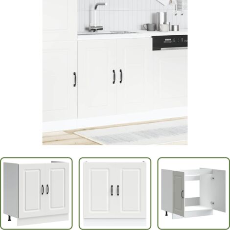 vidaXL Armadio da cucina -  Mobile base lavello Kalmar Bianco 80x46x81,5 cm in Truciolato