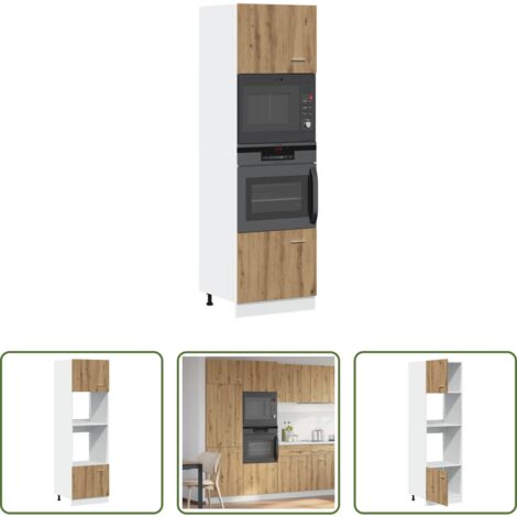 vidaXL Armadio da cucina -  Mobile Microonde “Lyon” Rovere Artigianale 60x57x207 cm