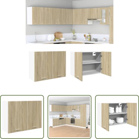 vidaXL Armadio da cucina -  Mobile Pensile “Lyon” Rovere Sonoma 80x31x60 cm