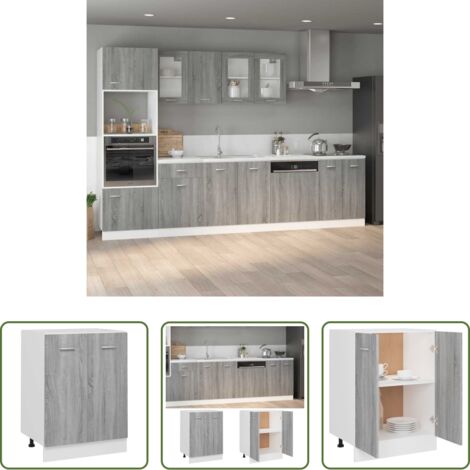 vidaXL Armadio da cucina -  Mobiletto “Lyon” Grigio Sonoma 60x46x81,5 cm