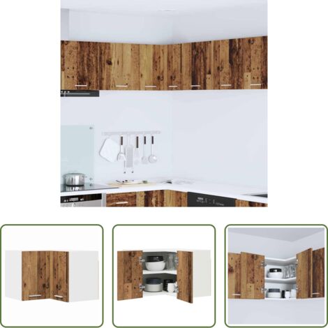 vidaXL Armadio da cucina moderno -  Armadio pensile Legno Antico e Bianco 57 x 57 x 40 cm