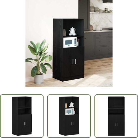 vidaXL Armadio da cucina nero -  Mobile da Cucina Nero 57x41,5x131,5 cm in Truciolato