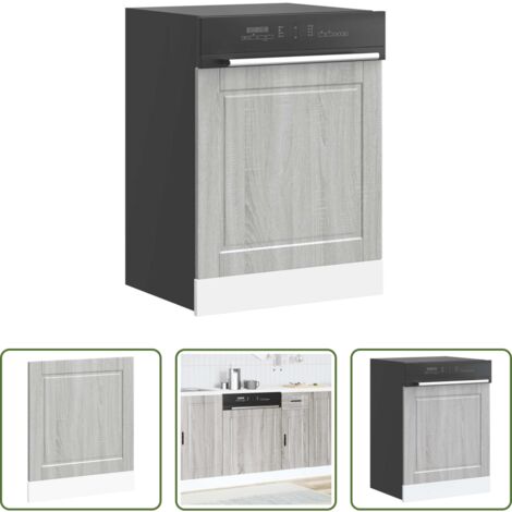 vidaXL Armadio da cucina -  Pannello Lavastoviglie Porto Grigio Sonoma 60x1,5x67 cm