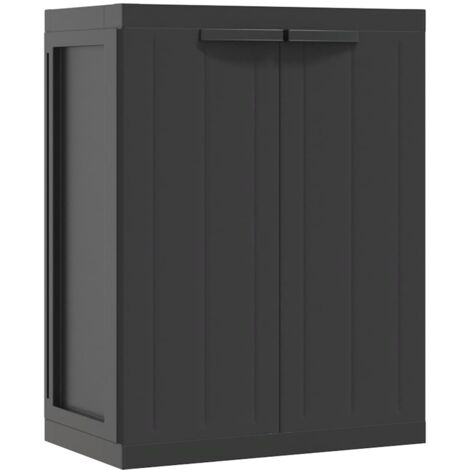 vidaXL Armadio da Esterno Nero 65x37x85 cm in PP