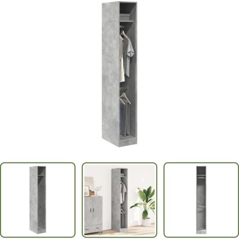 vidaXL Armadio da ingresso -  Armadio Grigio Cemento 30x50x200 cm in Legno Multistrato