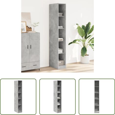 vidaXL Armadio da ingresso -  Armadio Grigio Cemento 30x50x200 cm in Legno tecnico