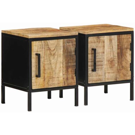 vidaXL Armadio da Notte 2 pcs Marrone e nero 30 x 30 x 40 cm