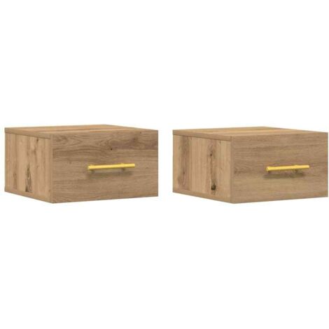 vidaXL Armadio da Notte 2 pcs rovere artigianale 35 x 35 x 20 cm