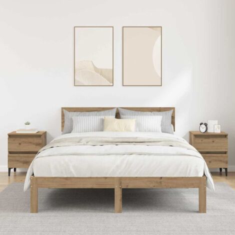 vidaXL Armadio da Notte 2 pcs rovere artigianale 40 x 35 x 50 cm