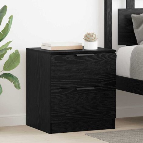 vidaXL Armadio da Notte con cassetto 2 pcs Rovere nero 45 x 39 x 50 cm