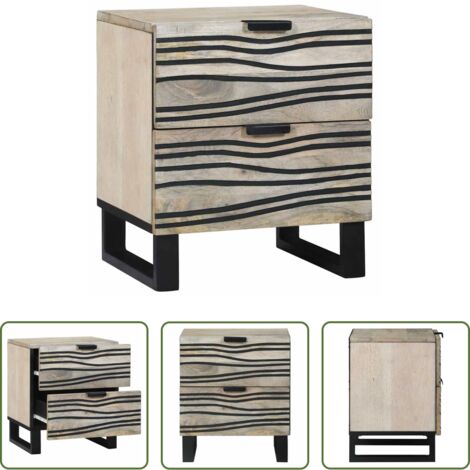 vidaXL Armadio da notte con cassetto -  Armadio da Notte con cassetto Bianco e Nero 40 x 33 x 46 cm