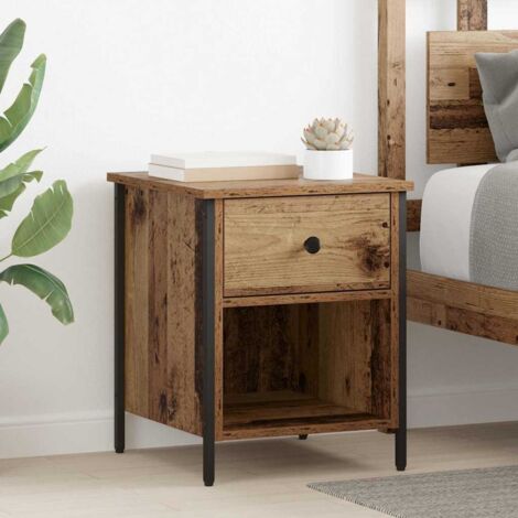 vidaXL Armadio da Notte con cassetto Legno vecchio 40 x 42 x 50 cm