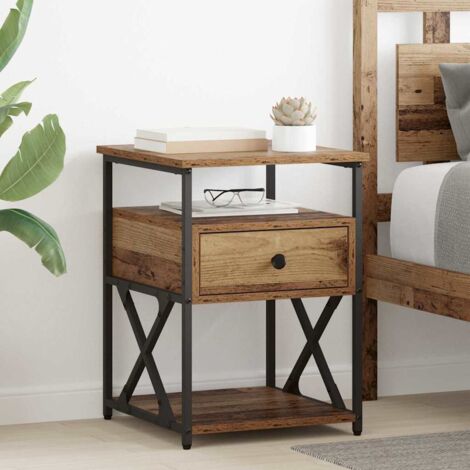 vidaXL Armadio da Notte con cassetto Legno vecchio 40 x 42 x 55