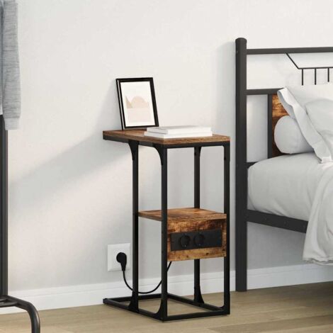 vidaXL Armadio da Notte con cassetto Rovere fumo 41.5 x 26 x 60.5 cm