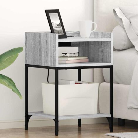 vidaXL Armadio da Notte con lo scaffale Grigio Sonoma 40 x 40 x 61 cm