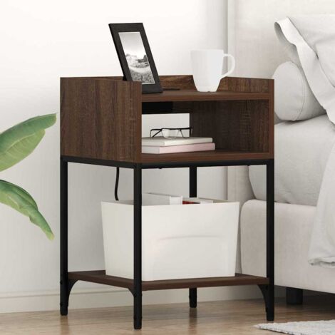 vidaXL Armadio da Notte con lo scaffale Rovere Marrone 40 x 40 x 61 cm