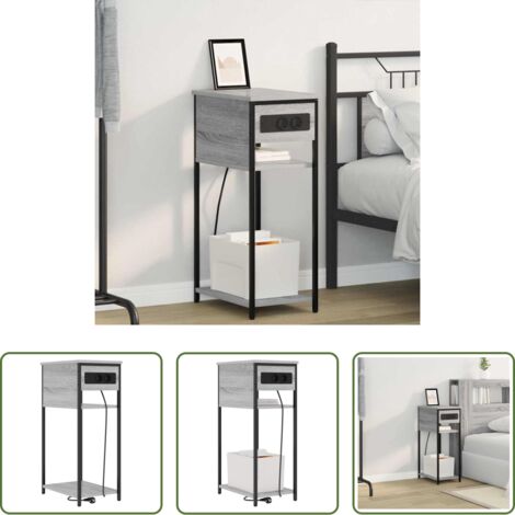 vidaXL Armadio da notte grigio - Armadio da Notte Grigio Sonoma 41 x 28 x 76 cm