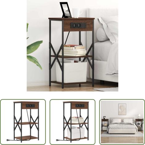 vidaXL Armadio da notte in legno -  Armadio da Notte con lo scaffale Rovere Marrone 41 x 31 x 76 cm