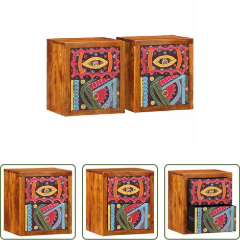 vidaXL Armadio da notte marrone -  Armadio da Notte con cassetto 2 pcs Marrone 35 x 30 x 40 cm