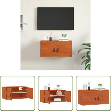 vidaXL Armadio da parete -  Armadietto a muro Marrone cerato 60 x 30 x 30 cm Pino massello