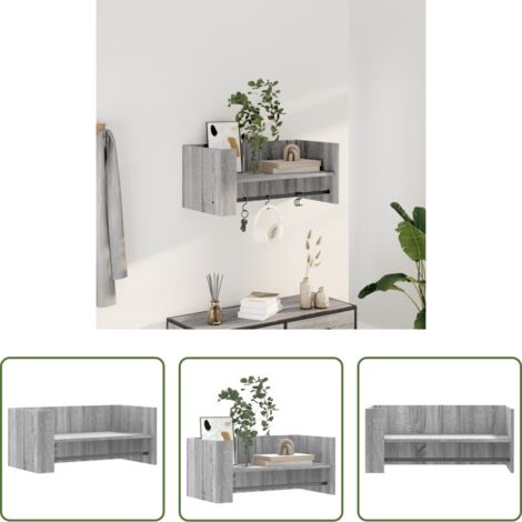 vidaXL Armadio da parete -  Mensola a Muro Grigio Sonoma 70,5x35x30,5 cm Legno Multistrato