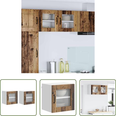 vidaXL Armadio da parete -  Mobile da cucina 2 pcs Legno vecchio 40 x 31 x 40 cm