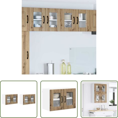 vidaXL Armadio da parete -  Mobile da cucina 2 pcs Rovere artigianale 60 x 31 x 40 cm