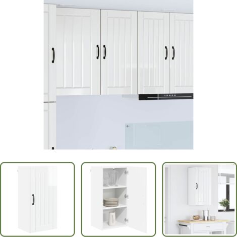 vidaXL Armadio da parete -  Mobile da cucina Bianco Lucido 40 x 31 x 80 cm